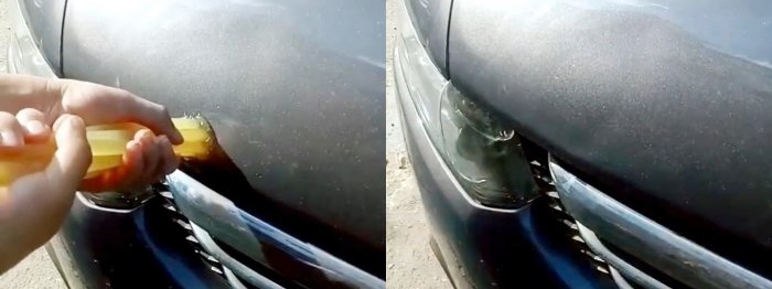 How to remove a dent on a car body with hot glue without painting