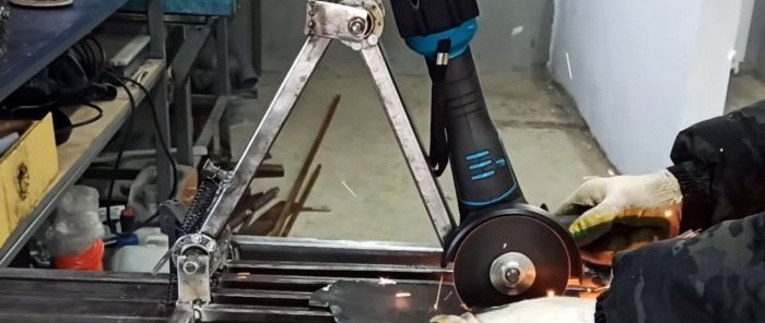 How to make a miter saw with a broach for an angle grinder from bicycle bushings