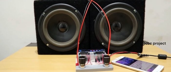 How to make a simple stereo system with bluetooth on LA4440