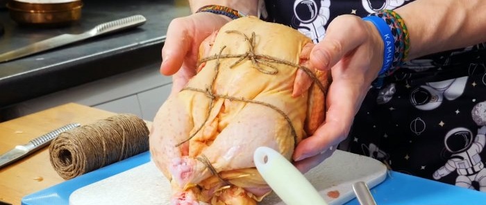 Tie the chicken with twine