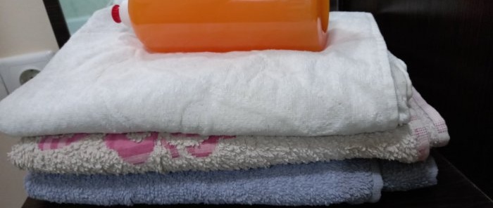 Linen with liquid soap