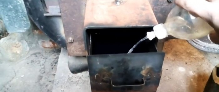 How long does 1 liter of waste burn in a conventional furnace?