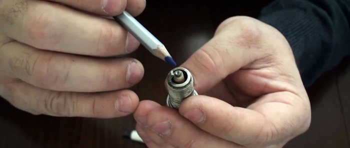 The side electrode of the spark plugs is shortened