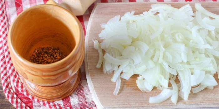 Cut onion into rings