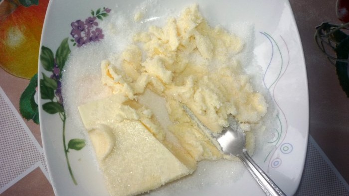 Cream butter and sugar until smooth