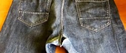 How to sew up a rip between jeans legs