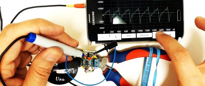 9 useful homemade products from a smartphone - A simple homemade oscilloscope from a smartphone