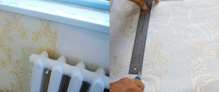 How to ideally hang wallpaper behind a radiator by adjusting the pattern