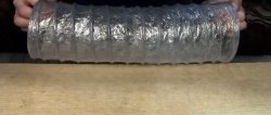 How to make a corrugated sleeve from PET bottles and cling film