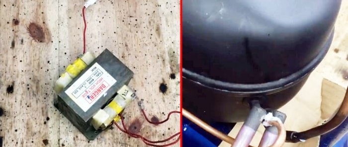 How to make a powerful contact soldering iron from a microwave transformer