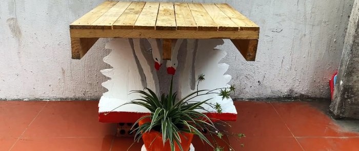 How to make a terrace table with cement swans