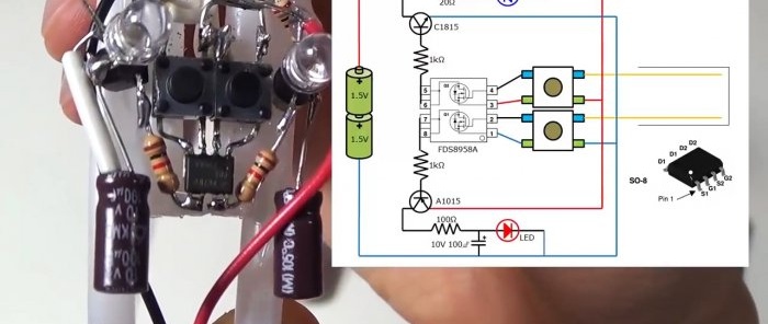 How to make a detector showing high static voltage and its polarity