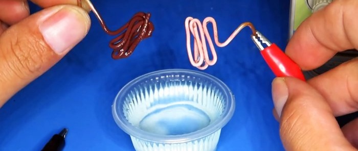 An experiment on how to coat a part with copper, nickel, brass and aluminum using electrolysis at home