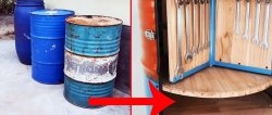 How to make a mobile tool storage cabinet from a steel barrel