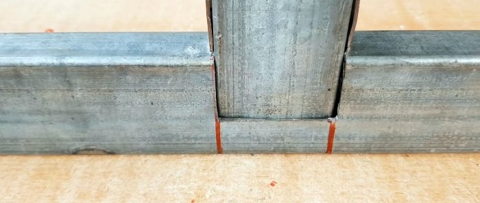 How to make a strong T-shaped connection of profile pipes without welding