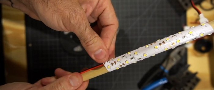 How to make a round 12 V lamp from an LED strip for any needs