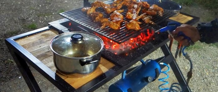 How to make a grill with an ignition cylinder and a lifting grate based on a car jack