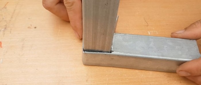 How to make a corner connection of three profile pipes without welding