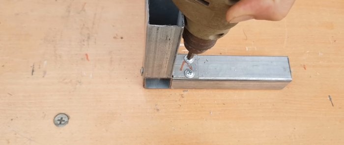 How to make a corner connection of three profile pipes without welding