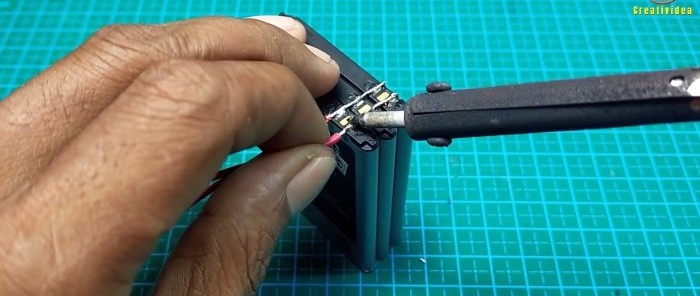 How to make a power bank for a smartphone from batteries from old mobile phones