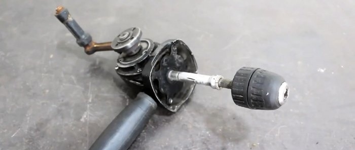 How to make a hand drill from the gearbox of a broken grinder