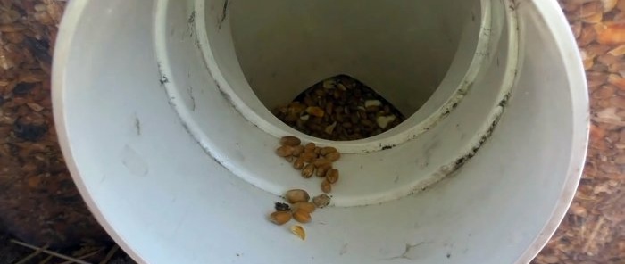 Chicken feeder that is filled once a week