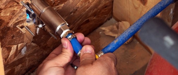 How gardeners in the 21st century make connection points for a watering hose to a water supply