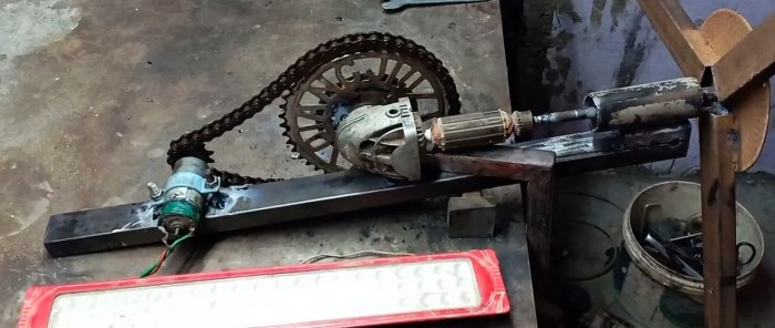 How to make a wind generator from a grinder gearbox and other junk