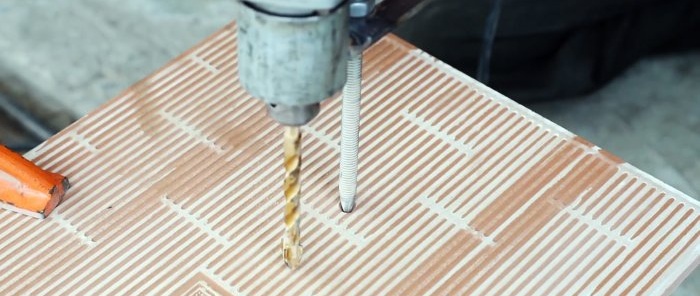 How to make a device for a drill for drilling holes in tiles of any diameter