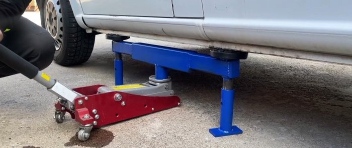 Do-it-yourself support stand for a car for a jack