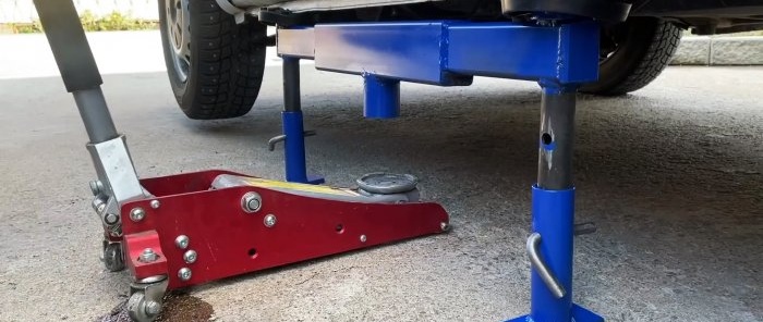 Do-it-yourself support stand for a car for a jack