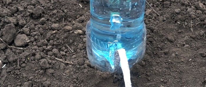 Drip irrigation system for 30 days from a plastic bottle