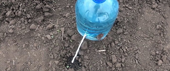 Drip irrigation system for 30 days from a plastic bottle