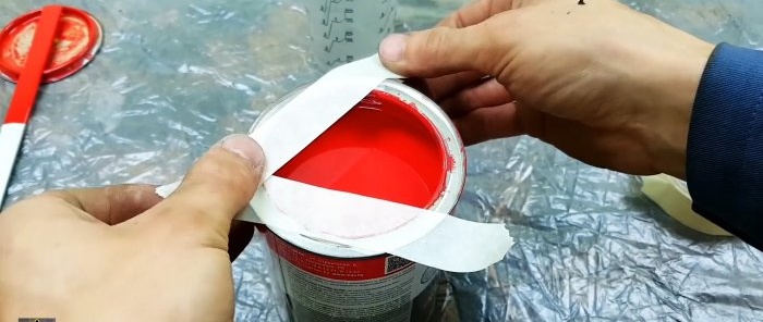 How to pour paint from a can without staining its edges or anything around it