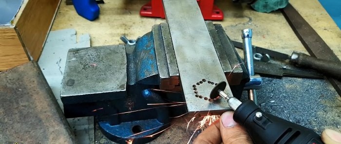 How to make a hex hole in thick steel in a garage