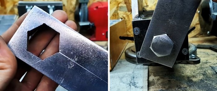 How to make a hex hole in thick steel in a garage