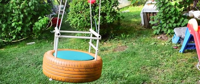 How to make an outdoor swing from an old tire and delight the kids