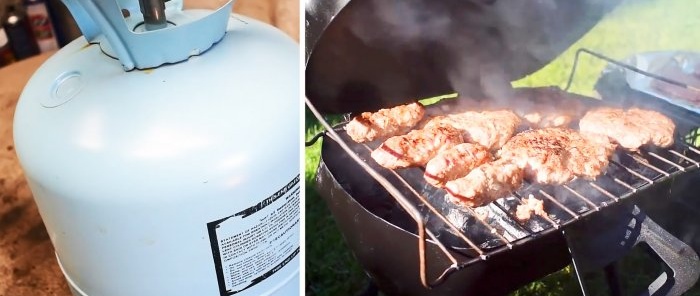 Mini grill made from a freon cylinder