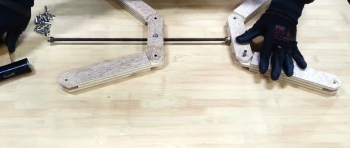 How to make a clamp for quick assembly of baguette frames driven by a screwdriver