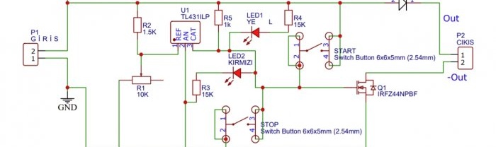 Key without relay with automatic shutdown for battery charging