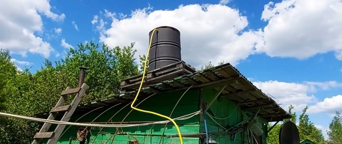 An elementary way to automatically supply water to a container for showering or irrigation