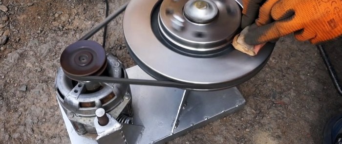 How to assemble a machine for grinding brake discs from a washing machine motor at home