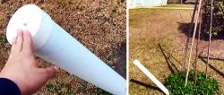 Root irrigation system made of PVC pipe with which the tree will grow 3 times faster