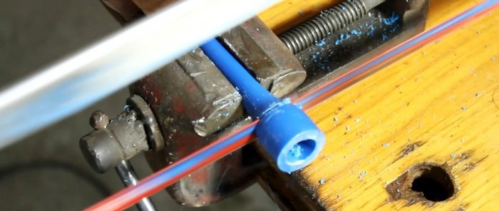 How to make a thin hose from a PP pipe for connecting plumbing