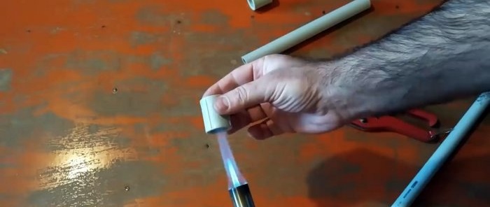 How to efficiently solder PP pipes with a gas torch without a soldering iron