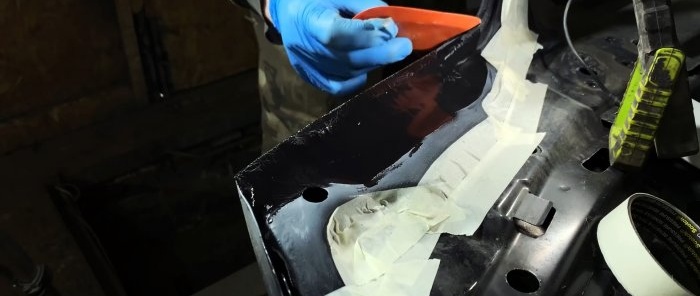 How to repair through corrosion of a car without welding and a spray gun