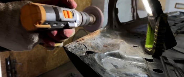 How to repair through corrosion of a car without welding and a spray gun