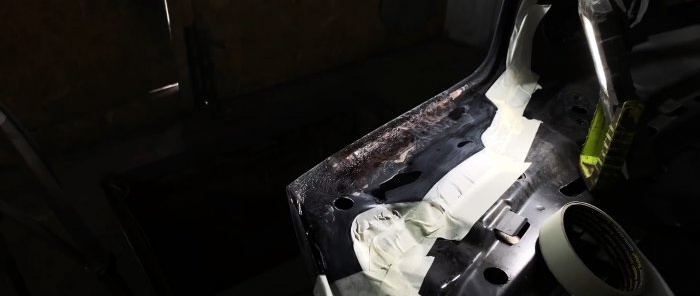 How to repair through corrosion of a car without welding and a spray gun