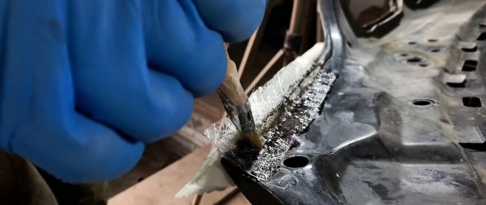 How to repair through corrosion of a car without welding and a spray gun