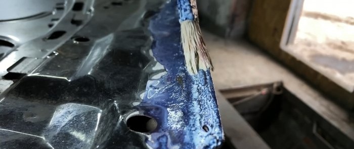 How to repair through corrosion of a car without welding and a spray gun